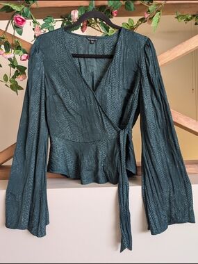 Guess Green Wrap Blouse